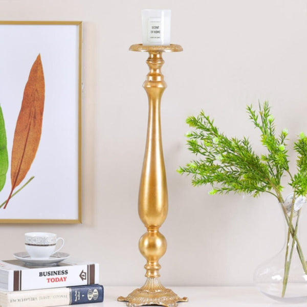 DANUBE | Arianna Pillar Candle Holder Gold 18x18x61 cm | 290104600820