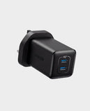 ANKER | 523 Dual Port Fast Charger 47W Output ActiveShield 2.0 Compatible with MacBook and Android Phones Ultra-Compact Design Black | A2039K11
