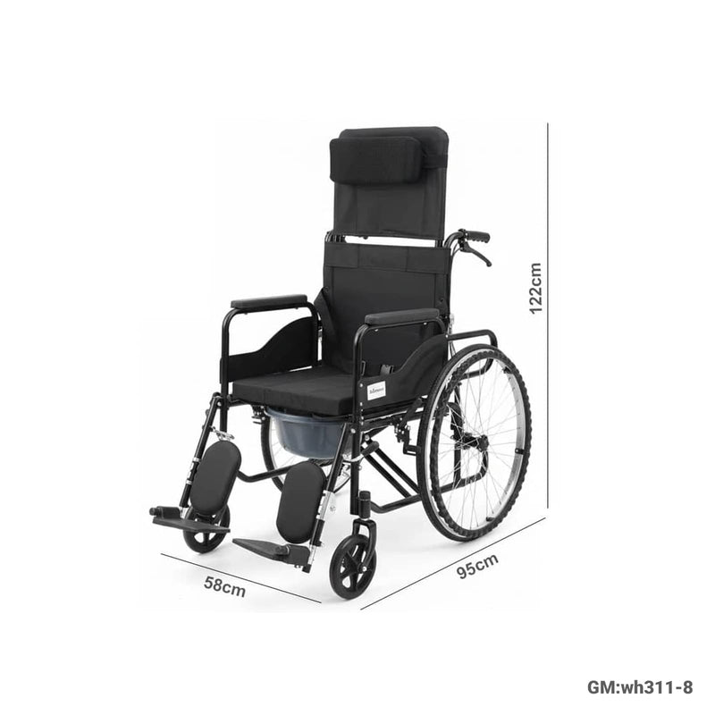 Full-Lying Foldable Wheelchair Reclining Backrest |  wh311-8