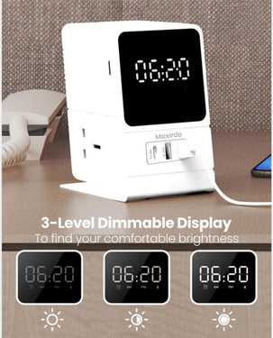 MOXEDO | Multi Function Desktop Charging Hub 3250W Fast Charging 2x AC Socket 2x USB-A and 1x USB-C Ports White | MX-DCH020-WH