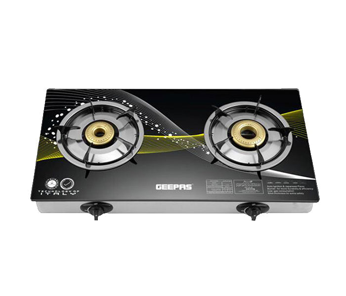 GEEPAS | 2 Burner Stainless Steel Gas Stove | Black