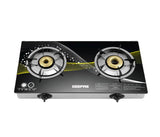 GEEPAS | 2 Burner Stainless Steel Gas Stove | Black