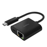 BELKIN | USB-C to Ethernet + Charge Adapter Black | INC001btBK