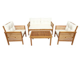 GRANDALA | Lorenda Set- 4Person Garden Wood Sofa Set, K/D