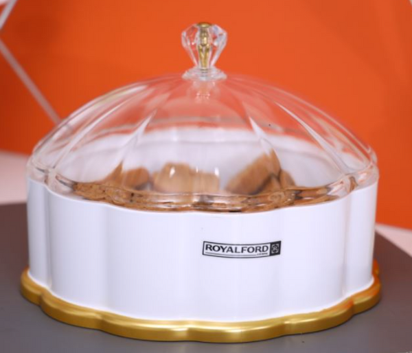 ROYALFORD | 23Cm Acrylic Candy Box White And Gold | Rf9519