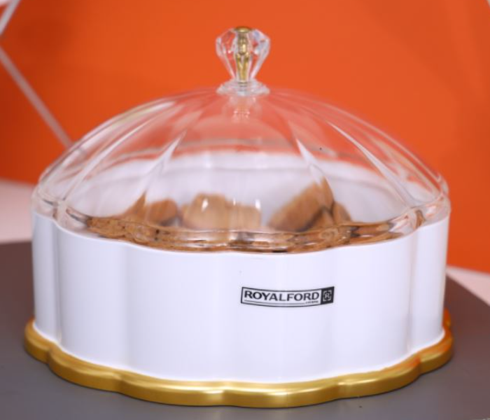 ROYALFORD | 23Cm Acrylic Candy Box White And Gold | Rf9519