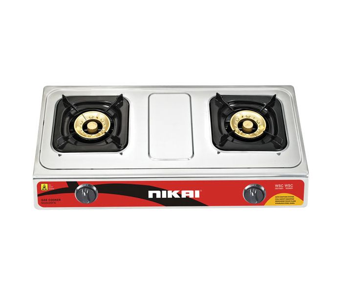 NIKAI | Double Gas Burner Black And White | NG842SFN