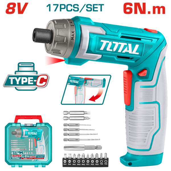 TOTAL | Cordless Screwdriver 8V 6NM | TSDLI08025