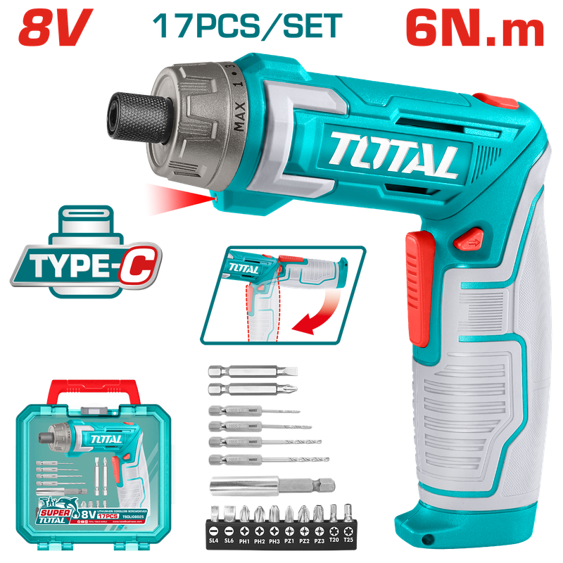 TOTAL | Cordless Screwdriver 8V 6NM | TSDLI08025