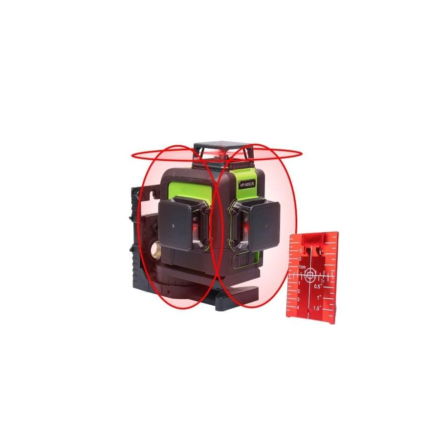 TRAVAZA | 3D Green Laser Level 360 Degree full range Cross Line, Horizontal, Vertical Lines | 903CR