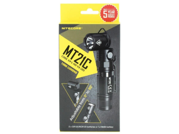 NITECORE | Multi-functional 90 Degree Adjustable Flashlight 1000 Lumens ( Without Battery) | MT21C