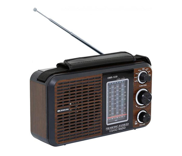 OLSENMARK | Rechargeable Radio With USB Brown/Black | OMR1239