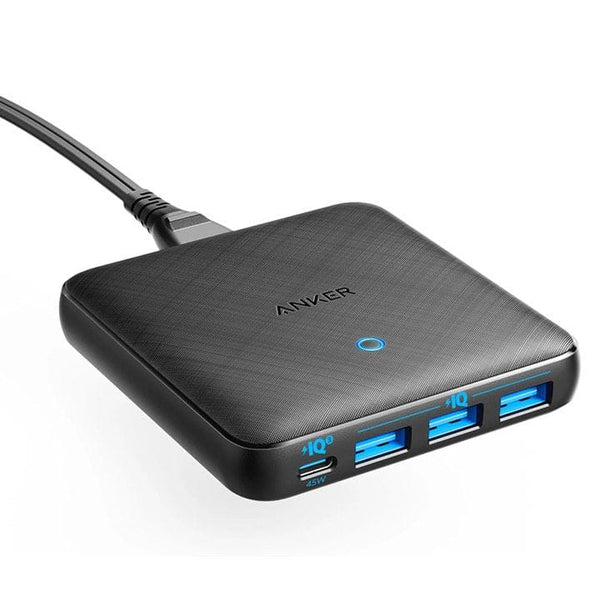 ANKER | PowerPort Atom III Slim 4-Port 65W PD + 3 IQ Charger Black | A2045K11