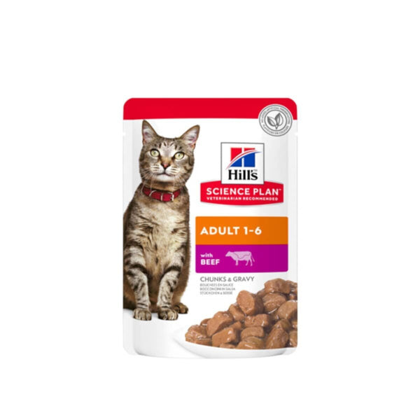 HILL'S | Science Plan Adult Wet Cat Food Beef Pouches  85gx12