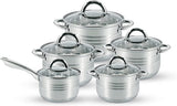 ROYALFORD |  10-Piece Stainless Steel Cookware Set Dishwasher Safe Induction | RF10390