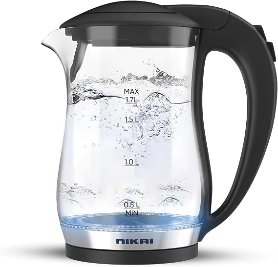 NIKAI | Glass Electric Kettle 1.7Ltrs 2200W | NK323G