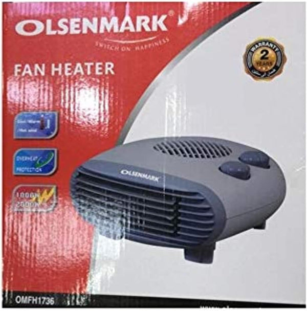 OLSENMARK | 1800-2000W 2 Heat Setting Electric Fan Heater White |OMFH1736