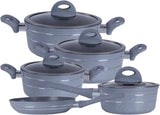 ROYALFORD | 9 Pieces Smart Forged Aluminium Cookware Set - Grey | RF9555