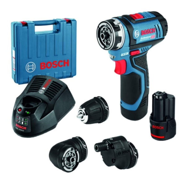 BOSCH | Professional Cordless Drill Driver with 2X2 AH Battery Flexi | GSR 12V-15 FC