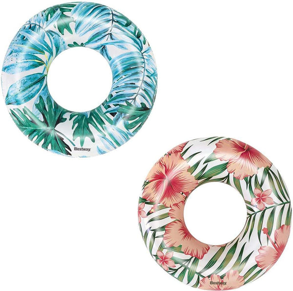 BESTWAY |Tropical Palms 36237 Swim Ring  Assorted Colours 119cm | BES115TOY01346