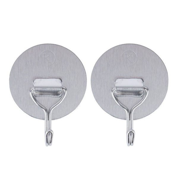 EPSILON | 2 Pcs Round Stainless Steel Hook Maximum Capacity 2KG Hook For Clothes Hats Scarves Kitchen Supplies | EPS1308