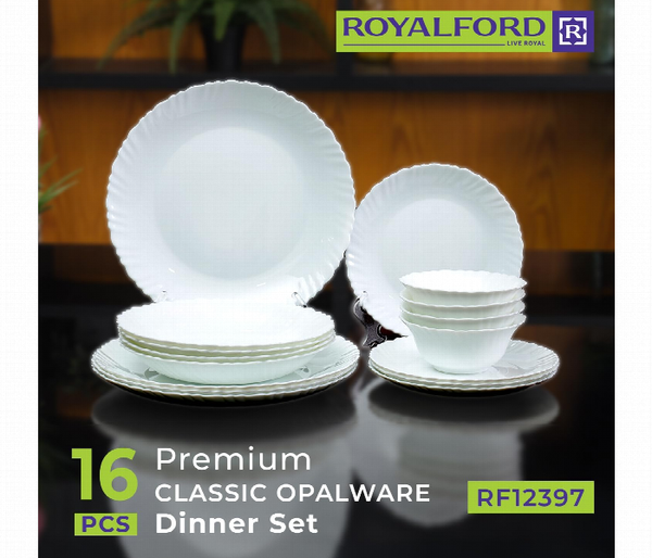 ROYALFORD | 16Pcs Opalware Dinner Set | Rf12397