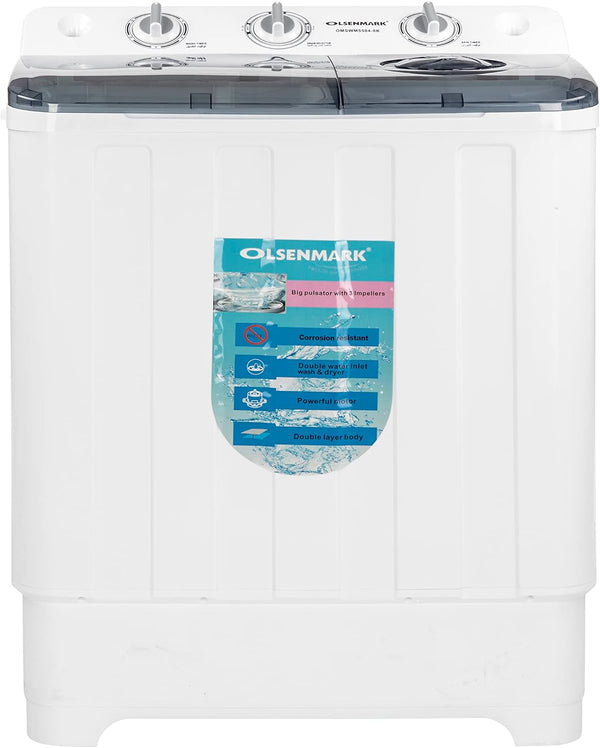 OLSENMARK | Twin Tub Semi Automatic Washing Machine White | OMSWM5504-8K