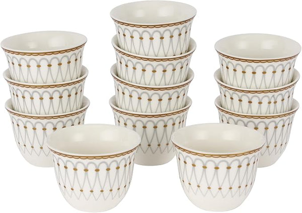 ROYALFORD | Royalford 12 Piece Bone China Cawa Cup Set | RF12115