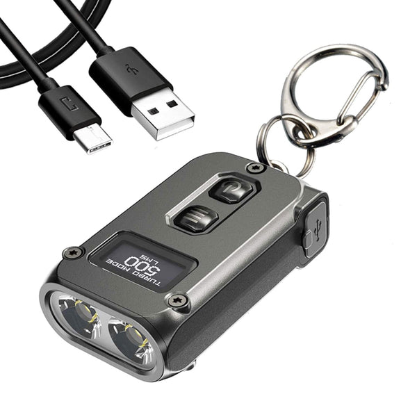 NITECORE | Dual-Core Intelligent Keychain Light with OLED Display 500 Lumens Black | TINI 2