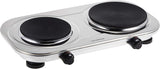 OLSENMARK | Electric Double Burner Hot Plate with Stainless Steel Overheat Protection Silver/Black | OMHP2396