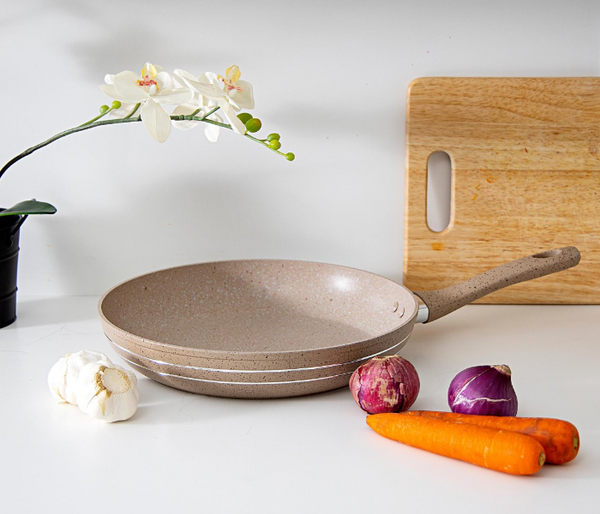 ROYALFORD | 28cm Marble Coated Smart Fry Pan Beige | RF9465BGE