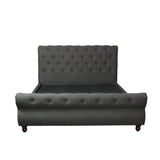 DANUBE | Oxford 180X200 Rolled-Top Sleigh King Bed - Charcoal | 810100100326