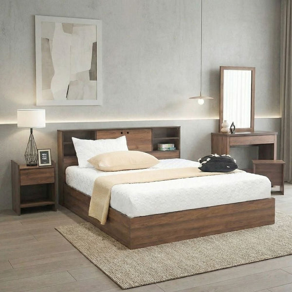 DANUBE | Adriana 150x200 Queen Bed Set Dresser and Stool Columbia | 810100100394
