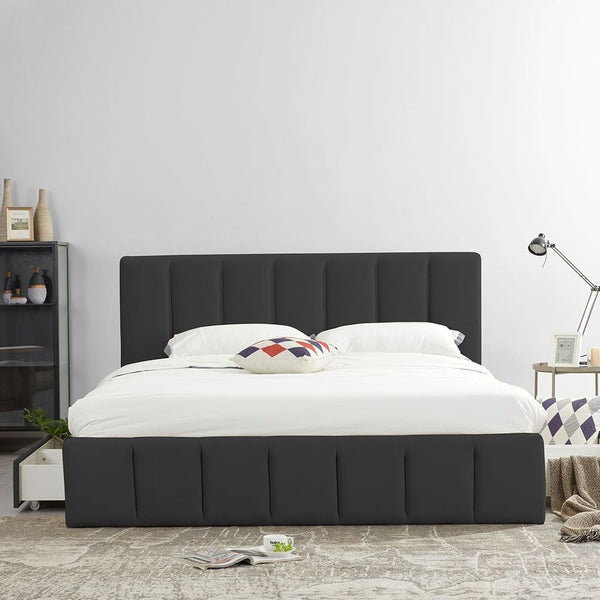 DANUBE | Vista 180x200 King Bed with 4 Drawers Black | 810100100456