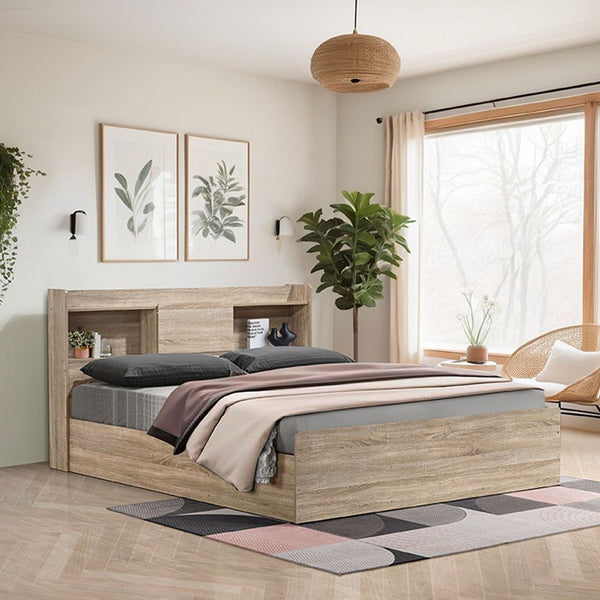 DANUBE | Supreme 180x200 King Bed with Storage French Sonoma Oak | 810100100721