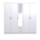 Astoria 5 Door Wardrobe - White | 810100700333