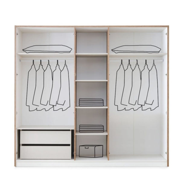Gordion 5 Door Wardrobe - Light Cream | 810100700335