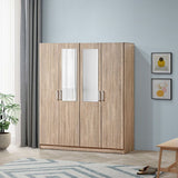 DANUBE | Supreme 4-Door Wardrobe with Mirror-French Sonoma | 810100700653