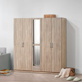 DANUBE | Supreme 5-Door Wardrobe with Mirror-French Sonoma | 810100700654