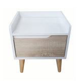 DANUBE | Aurora Night Stand - White / Natural Oak | 810101000210