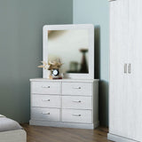 DANUBE | Zirco 6 Drawer Dresser with Mirror White Oak | 810101800162