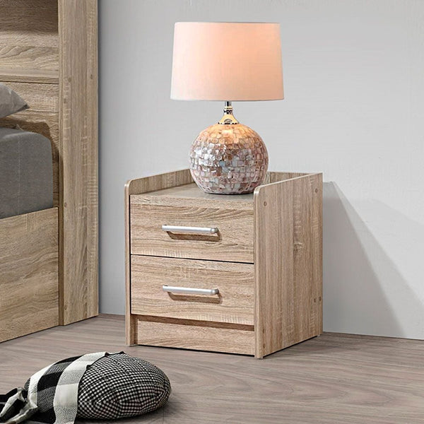 DANUBE | Supreme 2 Drawer Nightstand French Sonoma Oak | 810101800387