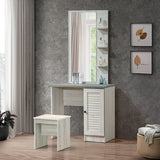 DANUBE | Zenith Tall Dresser with Mirror and Stool White Oak Cement | 810101800397
