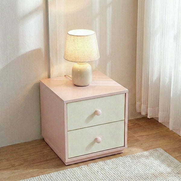 DANUBE | Candy 2Drawers Nightstand Blush Pink Cream | 810200700171