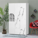 DANUBE | Hello 3 Door Wardrobe White White Faux Marble | 810201100004