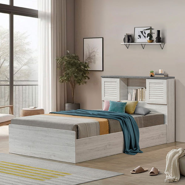 DANUBE | Zenith 120x200 Young Single Bed with USB-White Oak Cement | 810201300055