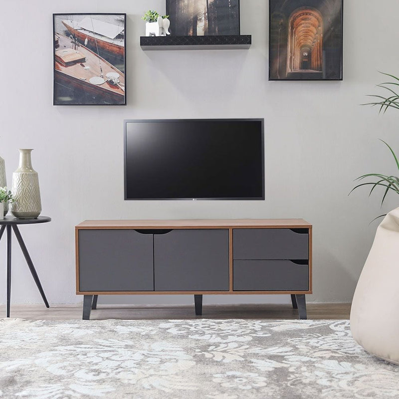 DANUBE | Modesto 2 Door + 2 Drawer TV Unit Up to 32 Inch Cherry Dark Grey | 810300300254