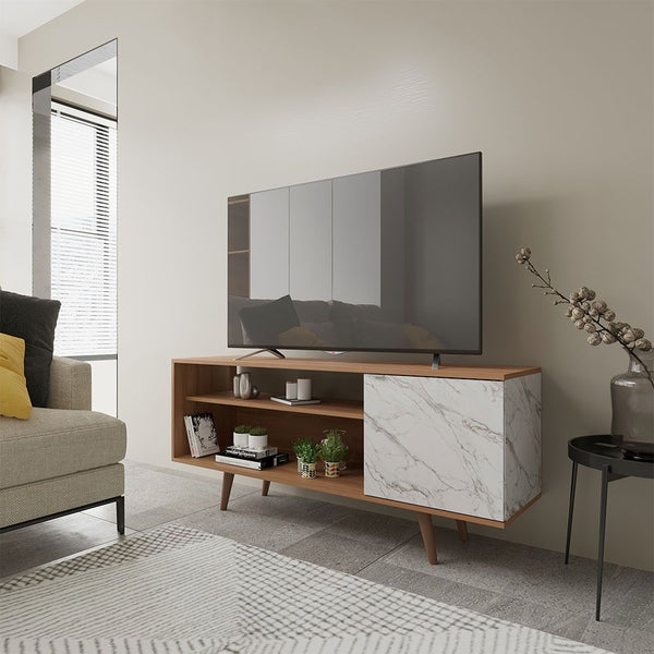 DANUBE | Walter TV Unit Up to 60" Light Brown White | 810300300334