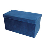 DANUBE | Velvet 76X38X38 Folding Storage Ottoman Blue | 810301800085