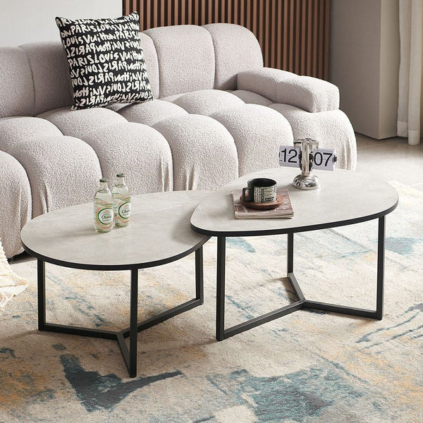 DANUBE | Kyona Set of 2 Coffee Table Grey Black | 810302600708